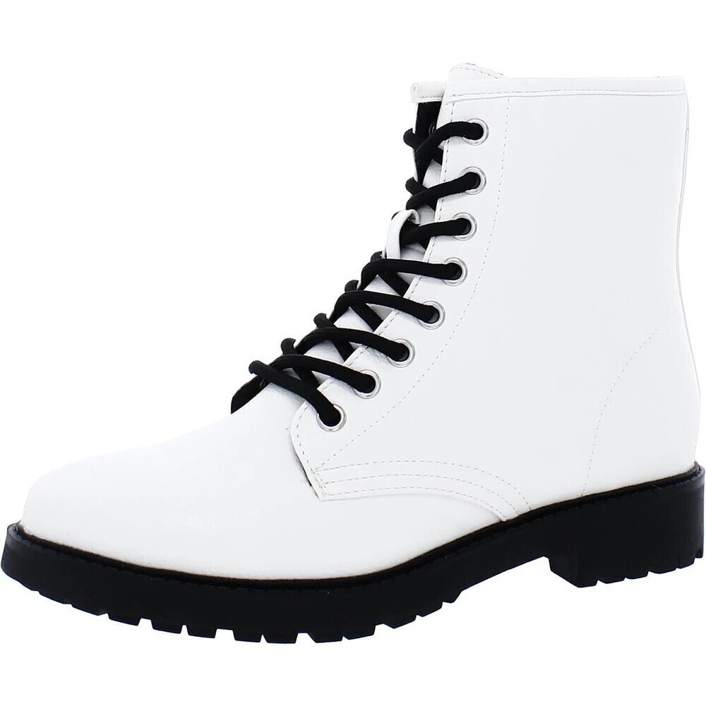 Esprit Shelby E1SBY21 Boots Womens 7.5 Off White Zipper Round Toe Ankle JOBB1648